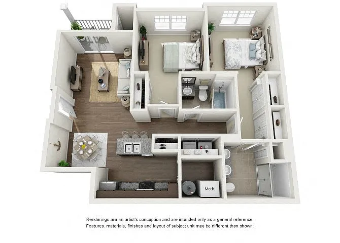 Floor plan Williams, 2 Bed, 2 Bath