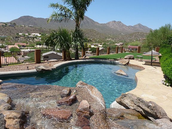 Enjoy the pool and the mountains to the west