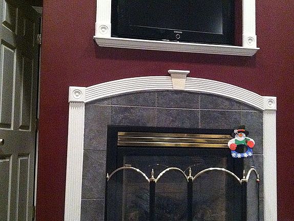 Primary Bed fireplace & TV