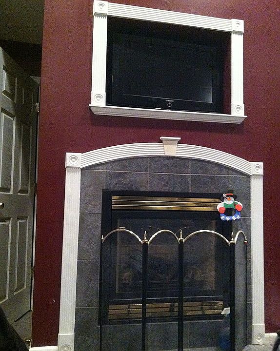 Primary Bed fireplace & TV