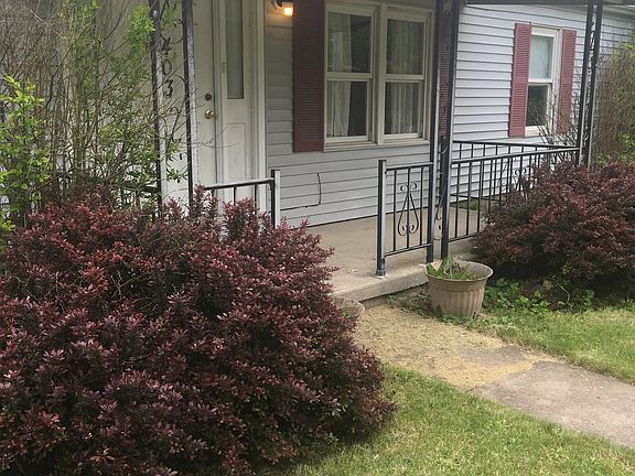 Close-up of front porch