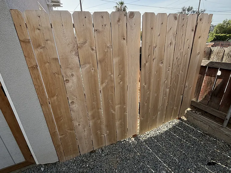 private yard with lock.