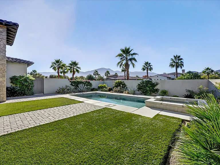 View from front yard/ pool area