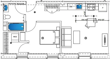 Floor plan 1 Bedroom 11A