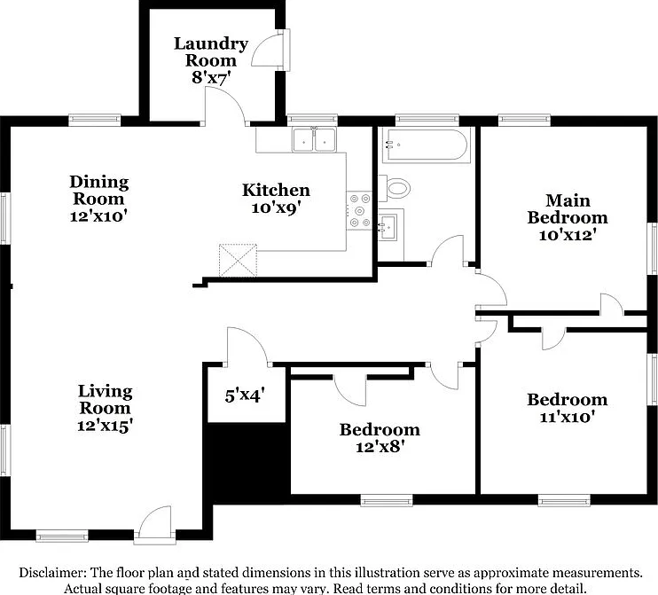 3 bed, 1.0 bath, 1007 sqft, $1,190 — Photo 2