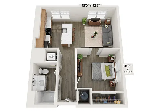 Floor plan 1x1C