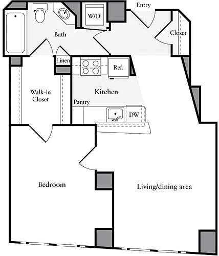 Floor plan 1 Bedroom J