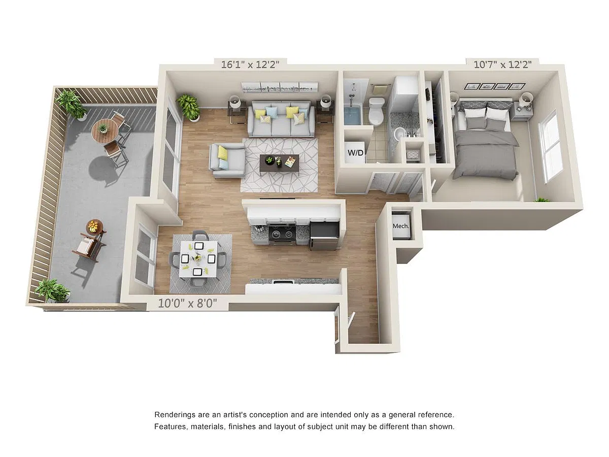 Floor plan 1X1 B