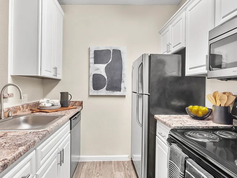 Embrace sleek, top-of-the-line appliances for refined culinary delights in your new home.