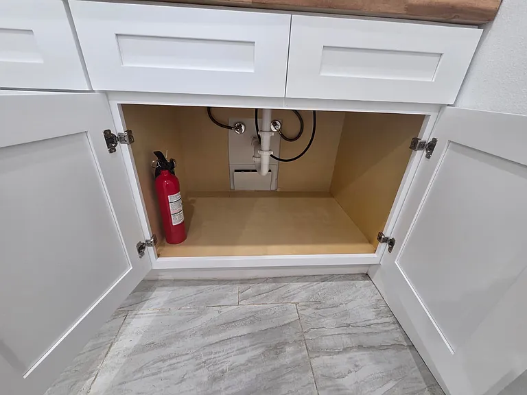 Equipped with a fire extinguisher for your safety.