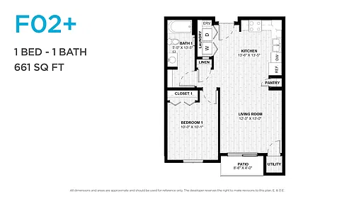 Floor plan One Bedroom One Bath
