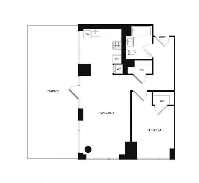 Floor plan 1AT w/ Terrace