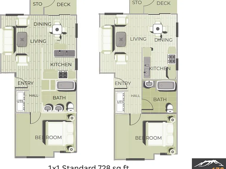 1x1 Standard l 728 sq ft l Plateau 176 1x1 Standard l 728 sq ft l Plateau 176