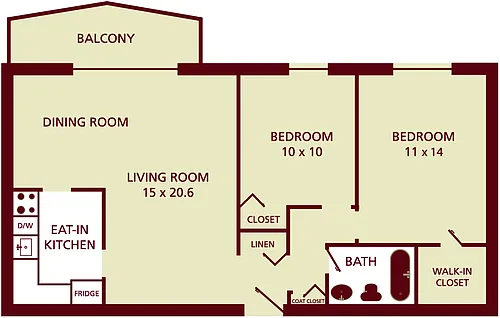 Floor plan 2BR 1BA