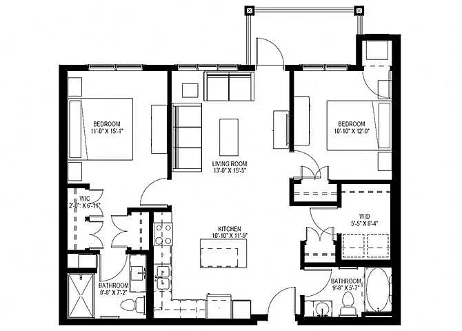 Floor plan Two Bedroom B