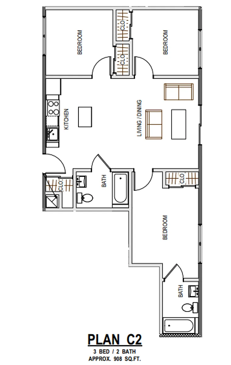 Floor plan 3BR C-2