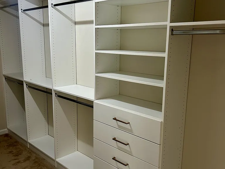Custom walk-in his/her closet
