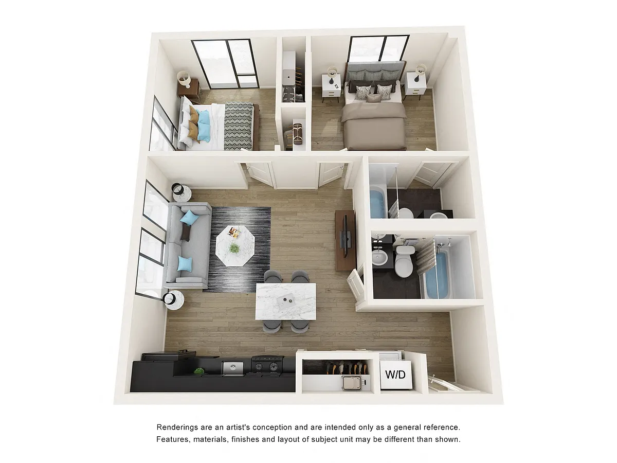 Floor plan 2 Bedrooms, 2 Bathrooms