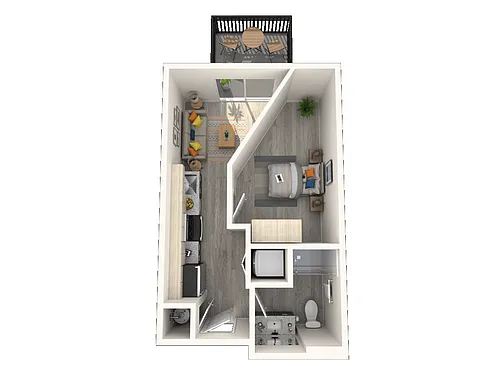 Floor plan B1 - 1 Bedroom 1 Bathroom