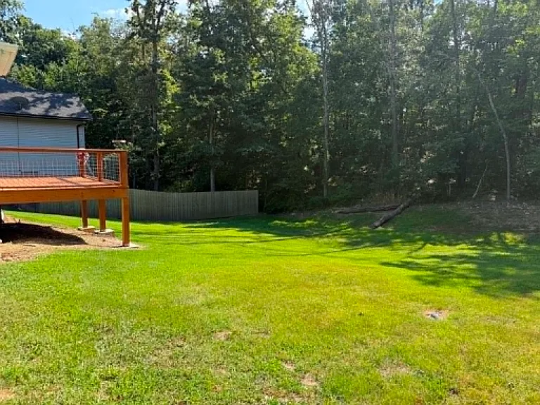 Large flat backyard with .31 acre lot