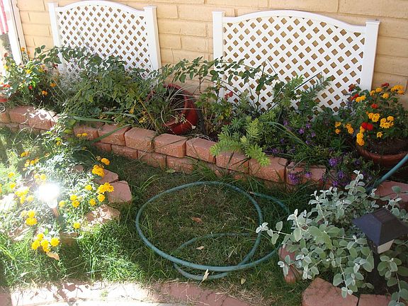 Front left of entrance.