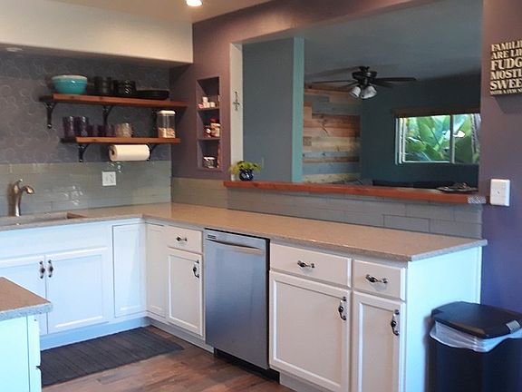 Kitchen open to living room
