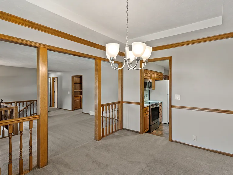 Dining room looking into Kitchen and Living room