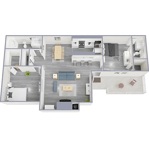 Floor plan 2 Bed 2 Bath