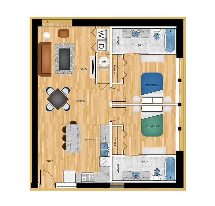 Floor plan P2 2 Bed