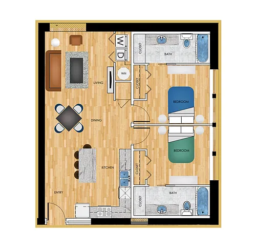Floor plan P2 2 Bed