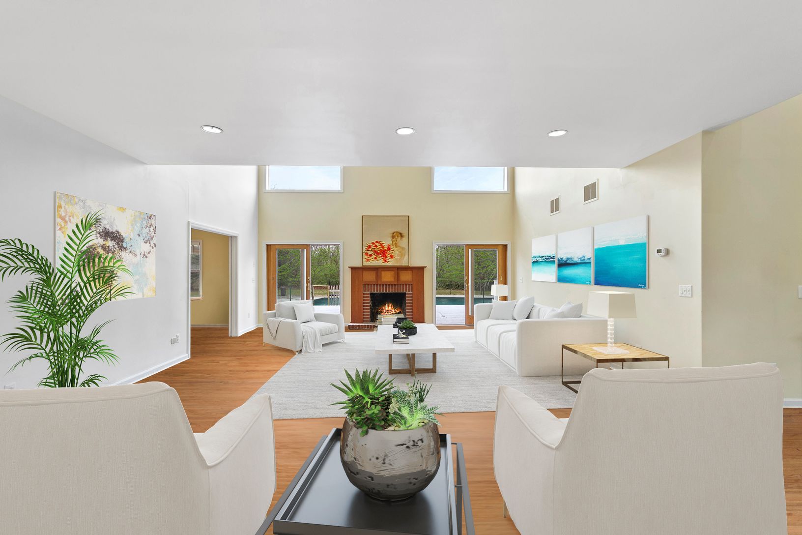 Virtually Staged Great Room w/fireplace