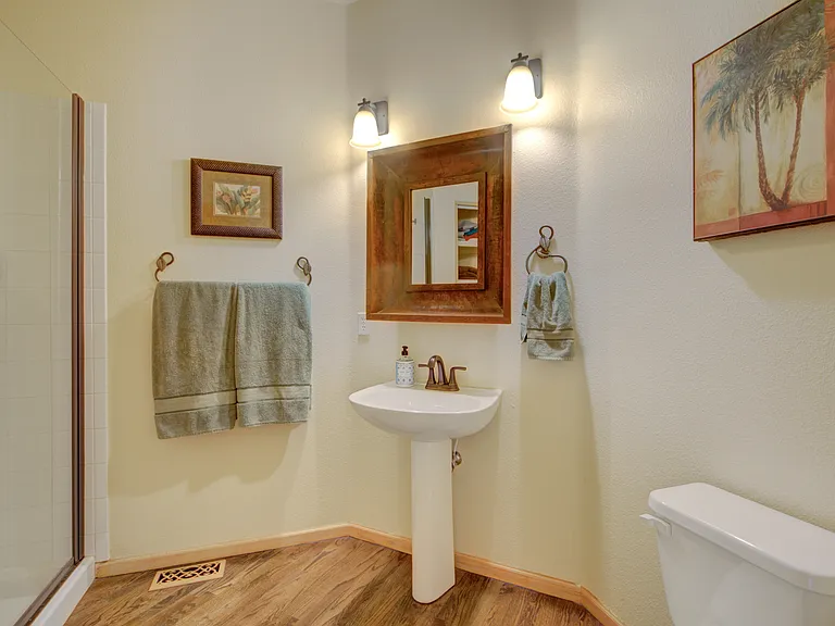 Main floor shared bathroom includes a shower.