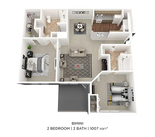 Floor plan Two Bedroom 2 Bath