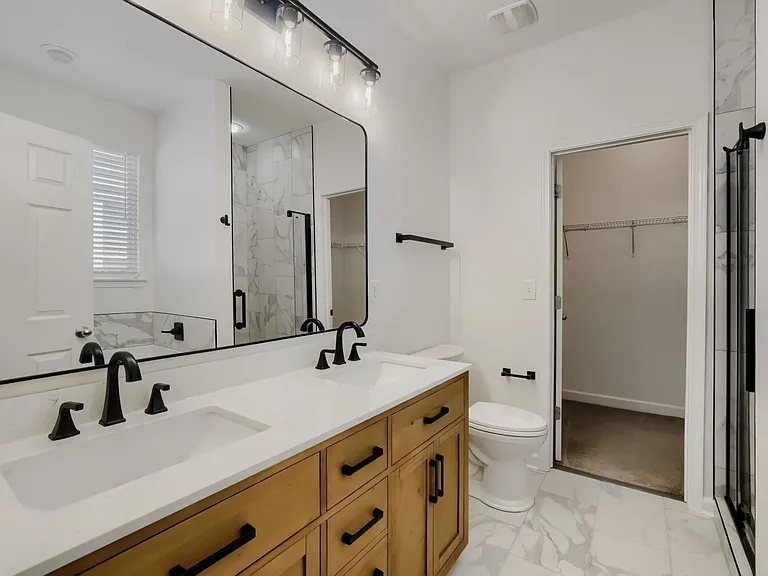 Newly renovated Primary bathroom with dual vanity