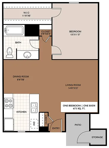 Floor plan 1 bedroom