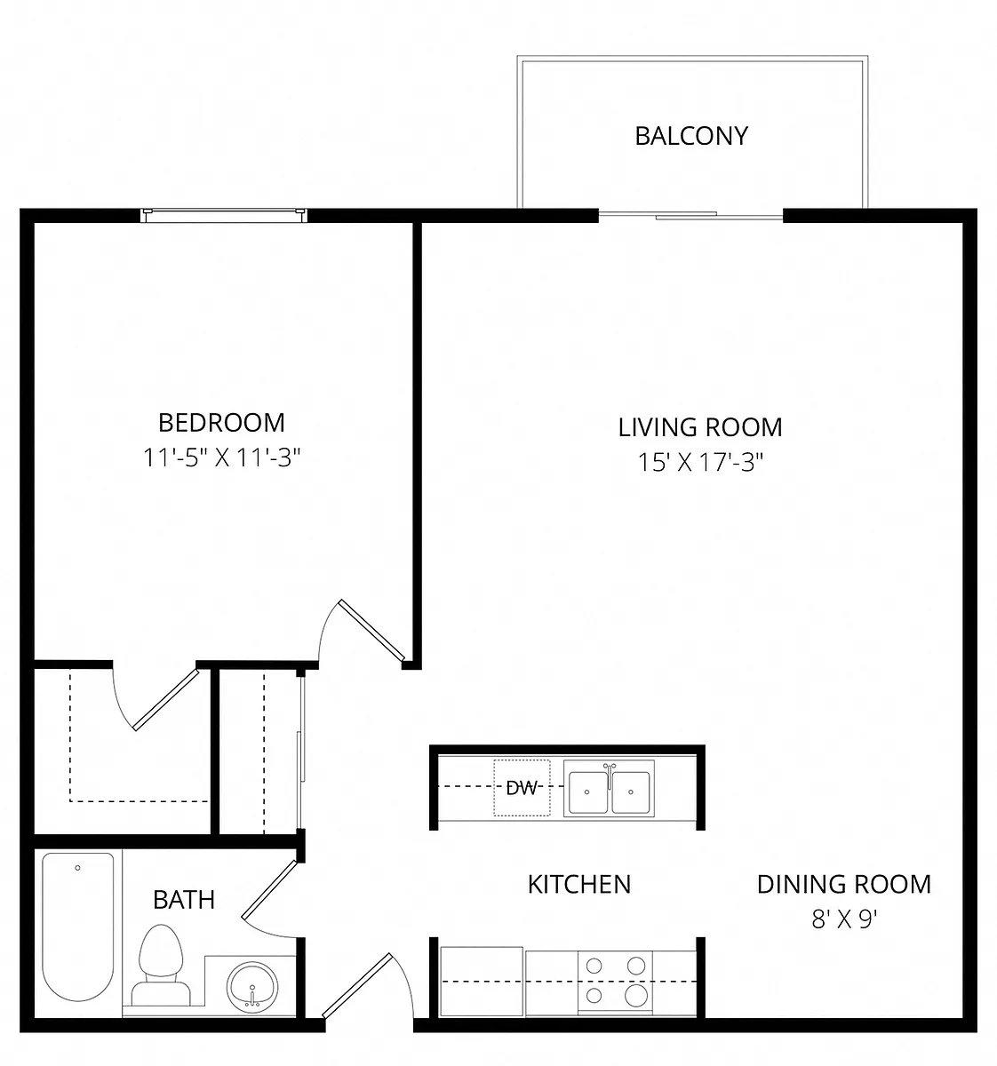 Floor plan One Bedroom
