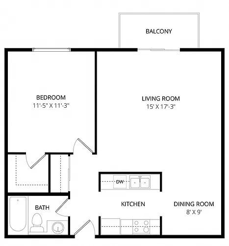 Floor plan One Bedroom