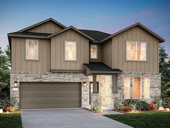 The Albany, a two-story home with 2-car garage, shown with Home Exterior 39