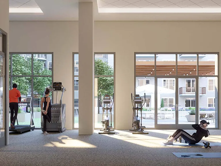 Fitness center with yoga studio