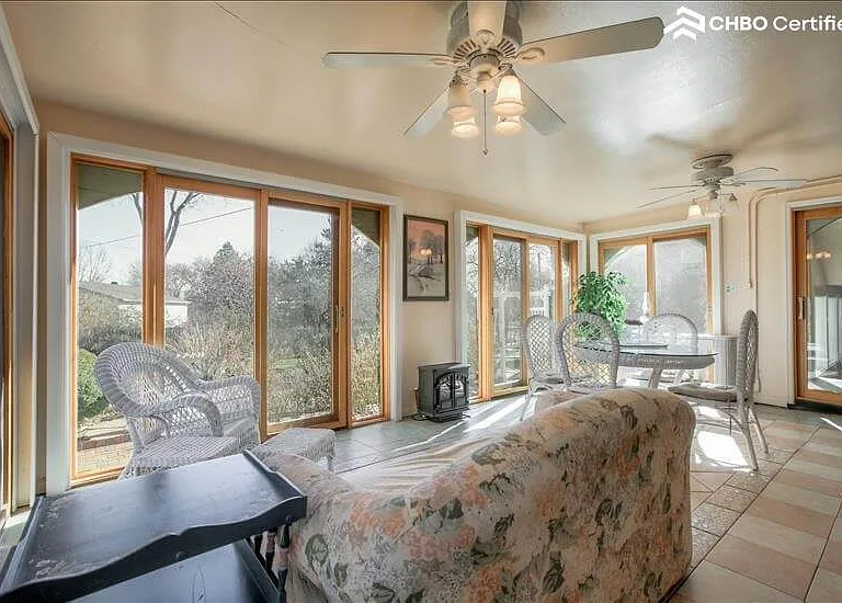 Sun room- Eating table just off kitchen.