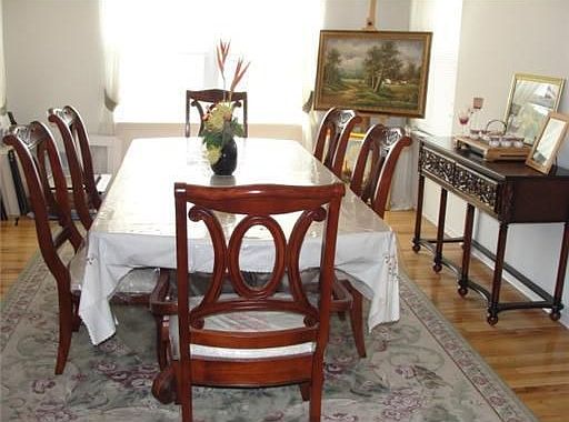Formal dining with hardwood floors