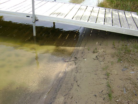 Sandy beach area.