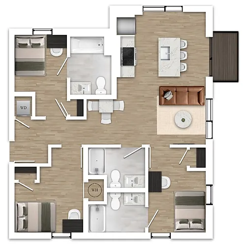 Floor plan 3B - 3X3