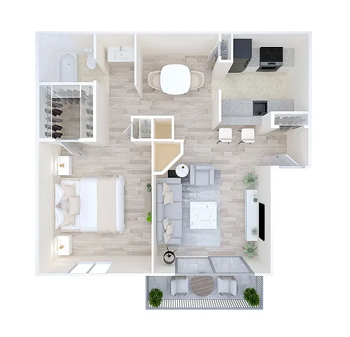 Floor plan 1x1B
