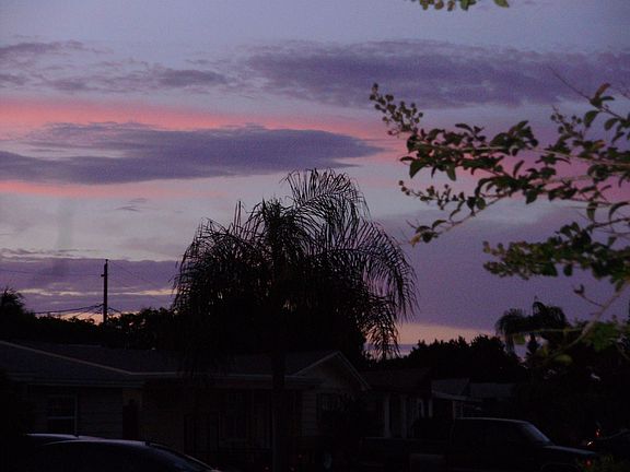 Evening sky out front door