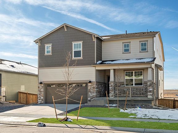 The Golden Gate floorplan exterior image taken at a Meritage Homes community in Commerce City, CO.