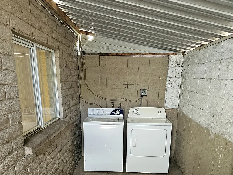 Private laundry on patio