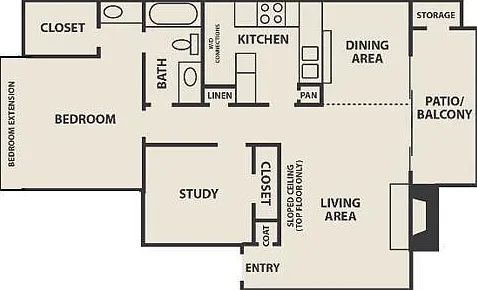 Creekwood Apartment Homes - A6 - 1 Beds - 1 Baths - 881 Sq. ft.