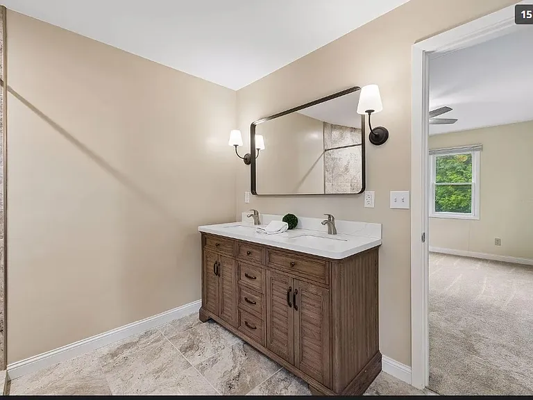 Primary attached bathroom with large walkin shower
