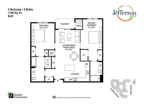 Floor plan B-01 Two Bedroom